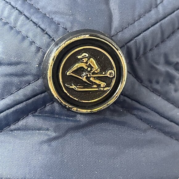 Vintage Downhill Skier Ear Flap Blue Quilted Hat Haband Mens Large - Picture 3 of 10